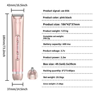 Depiladora Eléctrica 3 en 1 Recargable de Doble Cuchilla para Mujer, Resistente al Agua, para Depilación Corporal Completa, Directo de Fábrica - Product Image 4
