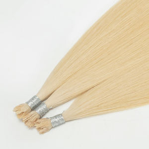 Extension de cheveux humains à la kératine vierge à trame unique en cheveux chinois Y-TIP à double trame 100% Prime Remy Hair #613 Blonde pour femmes - Product Image 1