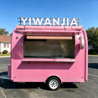 Food Truck Rétro Entièrement Équipé en Acier Inoxydable, Remorque de Concession Personnalisée pour Glaces et Restauration Rapide avec Système d'Alimentation pour la Restauration