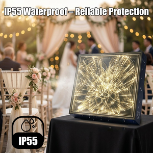 Panneau de piste de danse LED portable 50x50cm à effet étoile 3D pour mariage, en verre trempé, Plug & Play pour fêtes, événements, DJ, <span class=keywords><strong>disco</strong></span> - Product Image 3