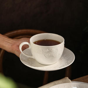 Juego de Taza y Platillo de Cerámica para Café Capuchino con Relieve Navideño Estilo Europeo para Restaurante o Té de la Tarde - Product Image 5