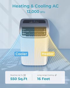 EUHOMY Low Noise 12,000 Btu <b>Portable</b> Air Conditioner Fan Air Conditioner <b>Portable</b> for Room - Product Image 2