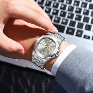 POEDAGAR Square Fashion Men's Wristwatch Week Date Stainless Steel Quartz Man <b>Watch</b> Luminous Waterproof Business <b>Watches</b> for Men - Product Image 3