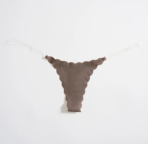Nueva Braguita Invisible de Tela de Seda de Hielo, Sin Costuras, Antideslizante, con Borde Ondulado, de Talle Bajo, de Una Pieza, para Gimnasio - Product Image 5