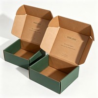 Boîte en carton ondulé pliable en gros, emballage personnalisé avec logo, emballage cadeau pour vêtements, impression verte, boîte d'expédition en carton
