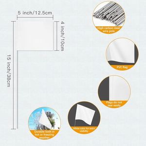 Petits marqueurs de jardin blancs pour l'irrigation et <span class=keywords><strong>la</strong></span> topographie des pelouses, pour usage domestique et professionnel, drapeaux de jardin imprimés UV - Product Image 2