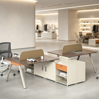 Ensemble de bureau pour 2 personnes et chaise papillon avec armoire à serrure à code pour poste de travail moderne