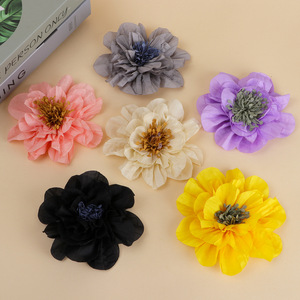 Artificial Daisy <b>Flower</b> Headpiece Silk Fabric DIY <b>Corsage</b> Wedding Hair Accessory Cloth Hand Knitted 0317 - Product Image 4