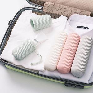 Boîte de rangement portable en plastique pour brosse à dents et dentifrice, avec support pour gobelet de bain de bouche, pour la maison et la salle de bain - Product Image 2