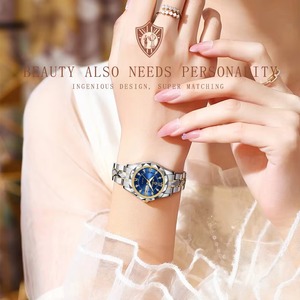 BINBOND B2521 montre-bracelet pour femme à quartz lumineux étanche à la mode de luxe avec bande en acier inoxydable Drioshipping - Product Image 4