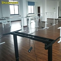 Table élévatrice d'ordinateur blanche personnalisée support 4 moteurs 4 pieds électrique hauteur réglable kit de cadre de bureau pour la maison moderne