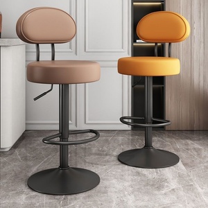 Tabouret de bar pivotant avec dossier réglable, chaise haute moderne et simple pour la maison, le comptoir ou la caisse - Product Image 2