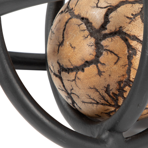 Sfera Geometrica in Metallo, Scultura Contemporanea in Legno, Decorazione d'Arredo per Bagno, Ufficio, Scaffale, Soggiorno - Product Image 6