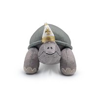 Peluche tortue grise de 9 pouces, adorable poupée tortue avec chapeau d'amiral, jouet interactif pour chiens et chats