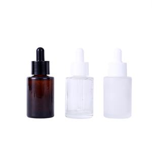 Wholesale 30ml Skincare <b>Glass</b> <b>Bottle</b> With <b>Dropper</b> Pipette Flat Shoulder Amber Thick Hair Oil Serum <b>Glass</b> <b>Dropper</b> <b>Bottle</b> - Product Image 6