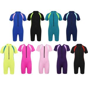8-16 Une Pièce Manches Courtes Zippered Wetsuit Maillot de Bain Enfants Maillot de Bain Pour Filles Maillots de Bain Enfants Maillots de Bain - Product Image 2