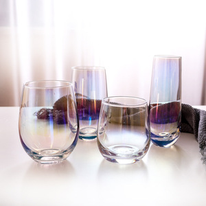 Gobelet à œufs en verre électro-plaqué coloré, gobelet à dessert transparent, résistant à la décoloration, pour les fêtes, gobelet en verre - Product Image 5