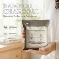 Sac purificateur d'air en charbon de bambou écologique 200g, charbon actif naturellement puissant, déshumidificateur pour la maison et la voiture, sac réutilisable