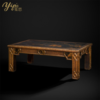 Yips LD-1203-0246 Sculpture Peint À La Main Or Motif Table Basse Solidwood Chinoiserie Série Meubles De Maison