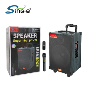 JQS911S Haut-Parleur Karaoké sans Fil <span class=keywords><strong>Bluetooth</strong></span> en Bois de 12 Pouces 100W, Système Son HIFI, Woofer, Batterie <span class=keywords><strong>Auxiliaire</strong></span>, Chariot de Fête Extérieure - Product Image 1