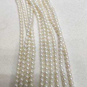 สร้อยคอมุกน้ำจืดทรงกลมเกือบสมบูรณ์แบบ เม็ดเล็ก 3-4 มม. ผลิตภัณฑ์กึ่งสำเร็จรูป - Product Image 4