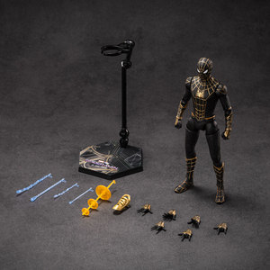 ของเล่น Zd ของแท้จาก Marvel Spider-Man: <span class=keywords><strong>No</strong></span> <span class=keywords><strong>Way</strong></span> <span class=keywords><strong>Home</strong></span> สไปเดอร์แมนสีดำทอง ขนาด 1/10 ฟิกเกอร์แอคชั่นข้อต่อขยับได้ 18 ซม. 7 นิ้ว - Product Image 2
