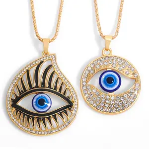 Big Eye Crystal Alloy Wholesale Pendant Chain Jewllery Necklace For Women And Girls Diamond Necklace Women Chocker Necklace