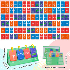 104 Tarjetas de Memoria Flash de Matemáticas, Juego Educativo de <span class=keywords><strong>Fracciones</strong></span>, Decimales y Por Ciento, Tarjetas de Aprendizaje para Niños, Aptas para Principiantes en Matemáticas - Product Image 4