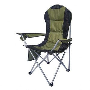 Deluxe Outdoor Adjustable Height <b>Folding</b> Armchair <b>Padded</b> Modern Style Camping Beach <b>Chair</b> - Product Image 1