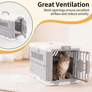 OEM Factory Direct <b>Foldable</b> Airline Approved Pet Carrier Portable Cat Dog <b>Crate</b> Ventilation for Travel Car Collapsible Kennel - Product Image 2