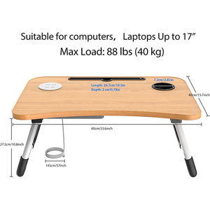 Mesa portátil plegable de madera para el hogar y la Oficina para niños, mesa de estudio con USB - Product Image 3