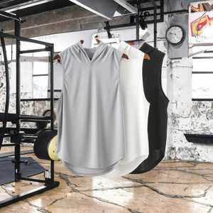 Vente en gros, expédition immédiate, sweat-shirt sans manches d'hiver pour hommes et garçons, logo personnalisé, sport, gym, 100% coton, respirant, imprimé en relief, uni - Product Image 2