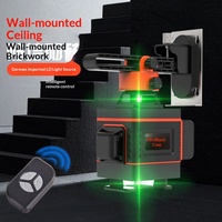 Nouveau niveau laser vert avec alignement automatique, dispositif de fixation murale, 12 lignes, alimentation AC/DC double usage, largeur de ligne 1mm/5m