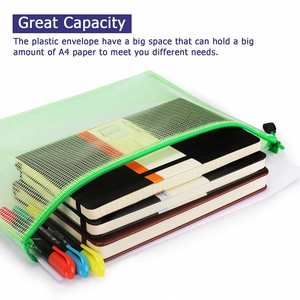 Bolsa de archivos de PVC transparente A4 extra duradera, bolsa con cremallera de malla, organizador de documentos de gran capacidad, suministros escolares y de oficina - Product Image 4