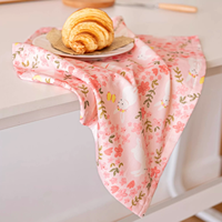 Set de table en tissu tissé 100 % coton double couche, motif géométrique rose mignon, antidérapant, lavable, résistant à la chaleur, pour la salle à manger et la maison