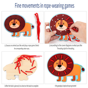 <span class=keywords><strong>Gioco</strong></span> da Tavolo Educativo per Bambini <span class=keywords><strong>5</strong></span>-7 <span class=keywords><strong>Anni</strong></span>, Grande Giocattolo in Legno Multicolore con Frutta e Animali per Coordinazione Occhio-Mano - Product Image 2