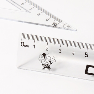 Little Fish Triangular Ruler Set 10cm 45 Degree 30 Degree Student Drawing Geometry <b>Tool</b> Transparent Scale Ruler - Product Image 2