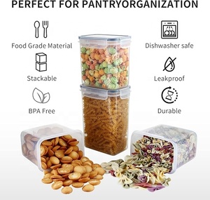 Thực Phẩm Cấp Trong Suốt Nhựa 24 Pcs Thực Phẩm Lưu Trữ Container Đặt Kín Tủ Lạnh Nhà Bếp Máy Rửa Chén Lưu Trữ An Toàn Hộp & Thùng - Product Image 2