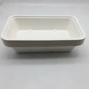 食器サトウキビバガストレイ食品容器長方形プレート