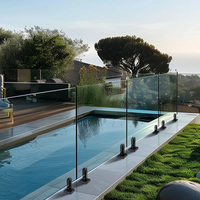 EKOO Garde-corps de balcon et de piscine en verre réglable en acier inoxydable au design moderne avec serre-câbles