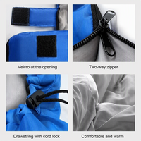 Sac de couchage en coton avec capuche pour adulte, en polyester solide, chaud, résistant au froid, compact, pour le camping en plein air, les voyages en voiture et en intérieur