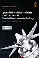 Keukenmixer en -blender, multifunctionele blender, zilveren blender, 2200 Watt blenderapparaat