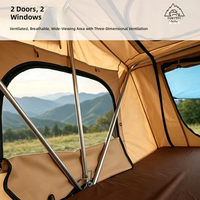 Tente de toit de voiture multifonctionnelle à toit souple, grand espace intérieur, abri de camping portable avec auvent pare-soleil pour le camping familial