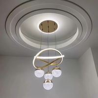 Lustre suspendu de luxe 2025 pour salle à manger, 120V-220V 88W, tricolore, télécommande, intensité variable