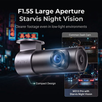 Caméra de tableau de bord WiFi DVR pour voiture, IPS sans fil, WDR, vision nocturne, 1,47 pouce, double objectif avant/arrière 4K avec GPS