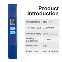 Pena Tes TDS Portabel Mini Digital 0-9990ppm Meteran Kemurnian Air Probe Paduan Detektor Kualitas Air untuk Air Minum Rumah Tangga
