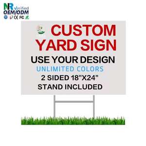 Logo personnalisé Matériau Extérieur Noyau Flûte Panneau en plastique ondulé Panneau d'affichage Campagne immobilière Bandit Yard Sign - Product Image 1