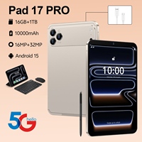 Nouvelle tablette PC Pad 17 Pro, écran capacitif HD de 10,1 pouces, appareil photo 16MP+32MP, stockage 16Go+1To, 4G/5G GSM Wi-Fi, processeur MTK