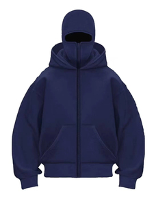 Giacca con Cappuccio Stile Retrò con Zip Completa, Cappotto Oversize Y2k Hip Hop <span class=keywords><strong>Rock</strong></span> per Uomo, Felpa Invernale Calda con Doppio Cappuccio - Product Image 3