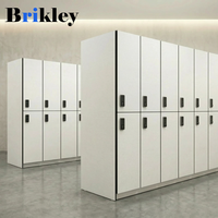 Casier HPL Brikley avec serrure à clé, armoire compacte en stratifié à poser au sol, utilisée dans les vestiaires des gymnases scolaires, les bureaux, prix abordable
